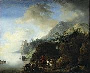 Philips Wouwerman Travelers Awaiting a Ferry painting